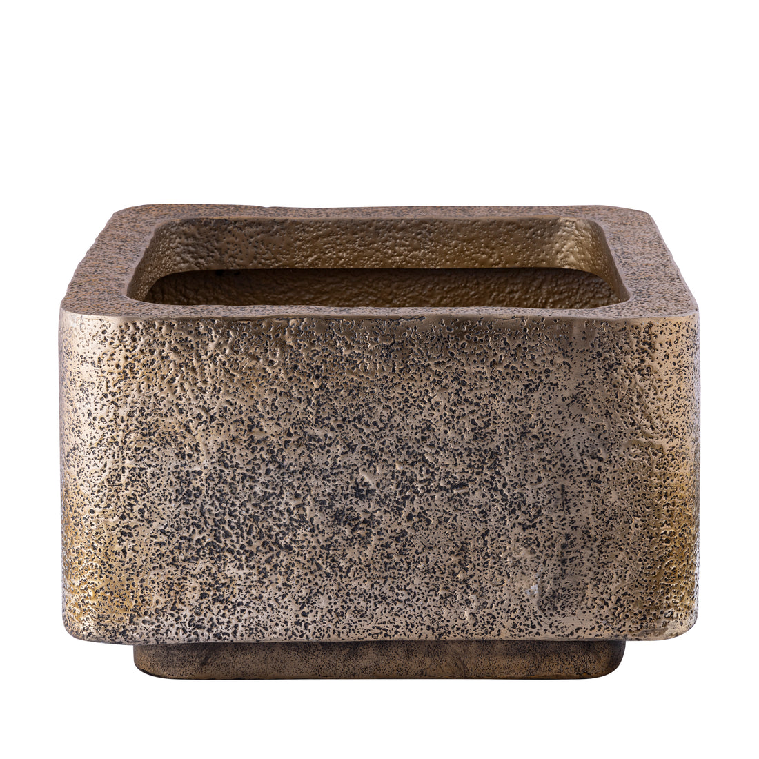 Indira Gold Alu Sheet Pot Low Square SV2 - Pot - PTMD - livinglovely.nl