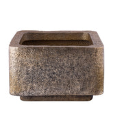 Indira Gold Alu Sheet Pot Low Square SV2 - Pot - PTMD - livinglovely.nl