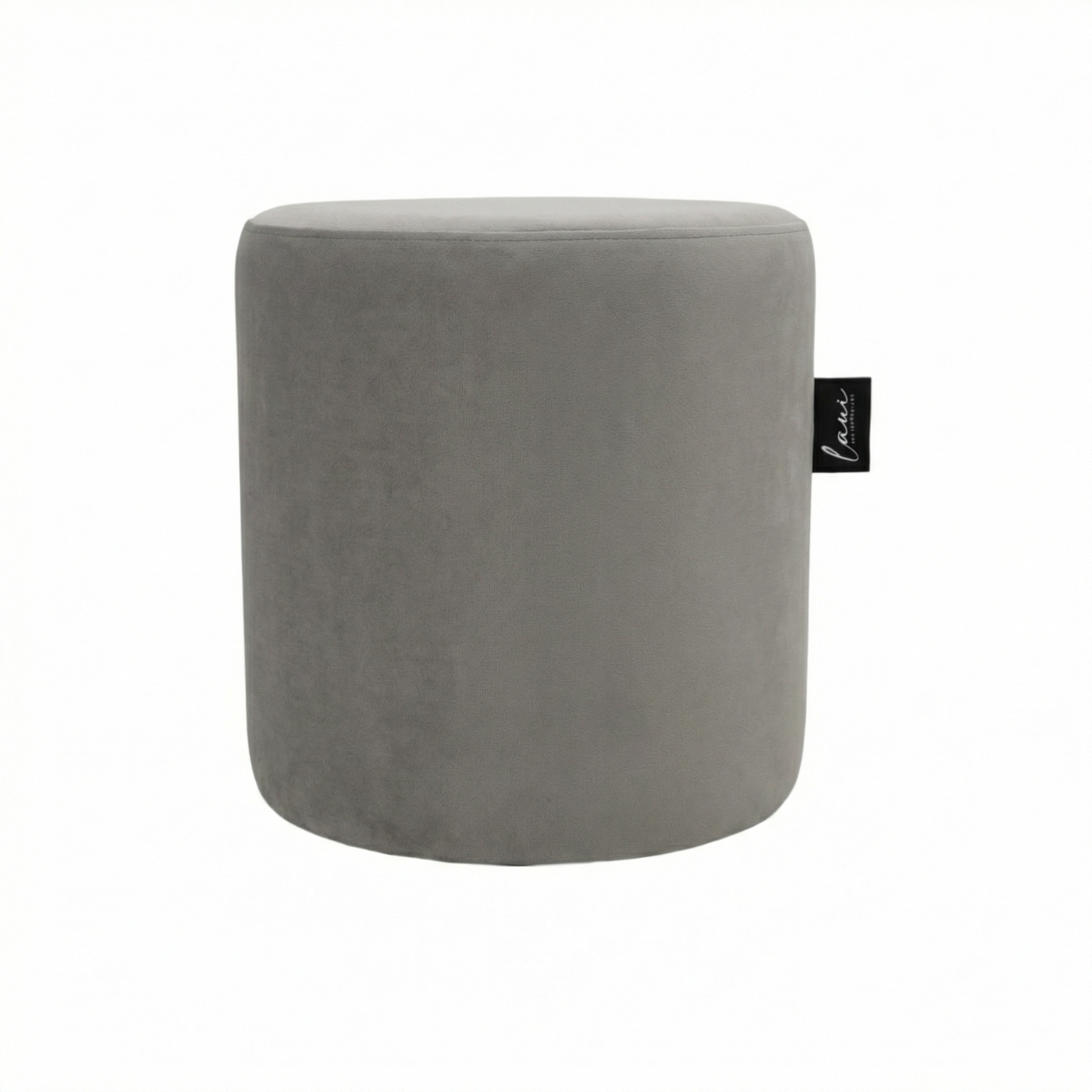 Laui Lounge Indoor Pouf Velvet Khaki Ø44x46 cm, ronde kakigroene velvet poef