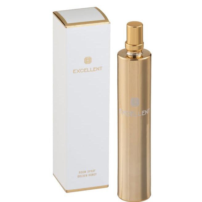 Interieurspray Excellent Golden Honey Goud 50ML - Geurstokjes - J-Line - livinglovely.nl