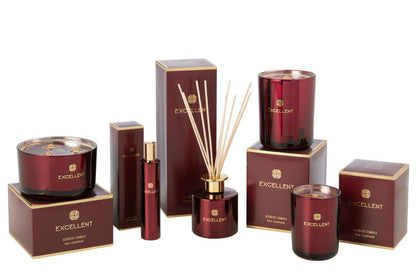 Interieurspray Excellent Rose Champagne Wijnrood 50ML - Geurstokjes - J-Line - livinglovely.nl