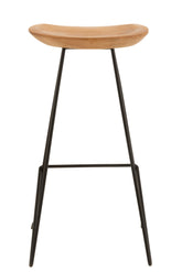 J-Line Barstoel Teakhout Ijzer Naturel - Barkruk - J-Line - livinglovely.nl