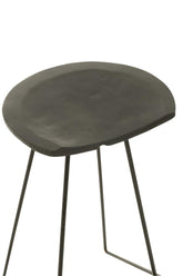 J-Line Barstoel Teakhout Ijzer Zwart - Barkruk - J-Line - livinglovely.nl