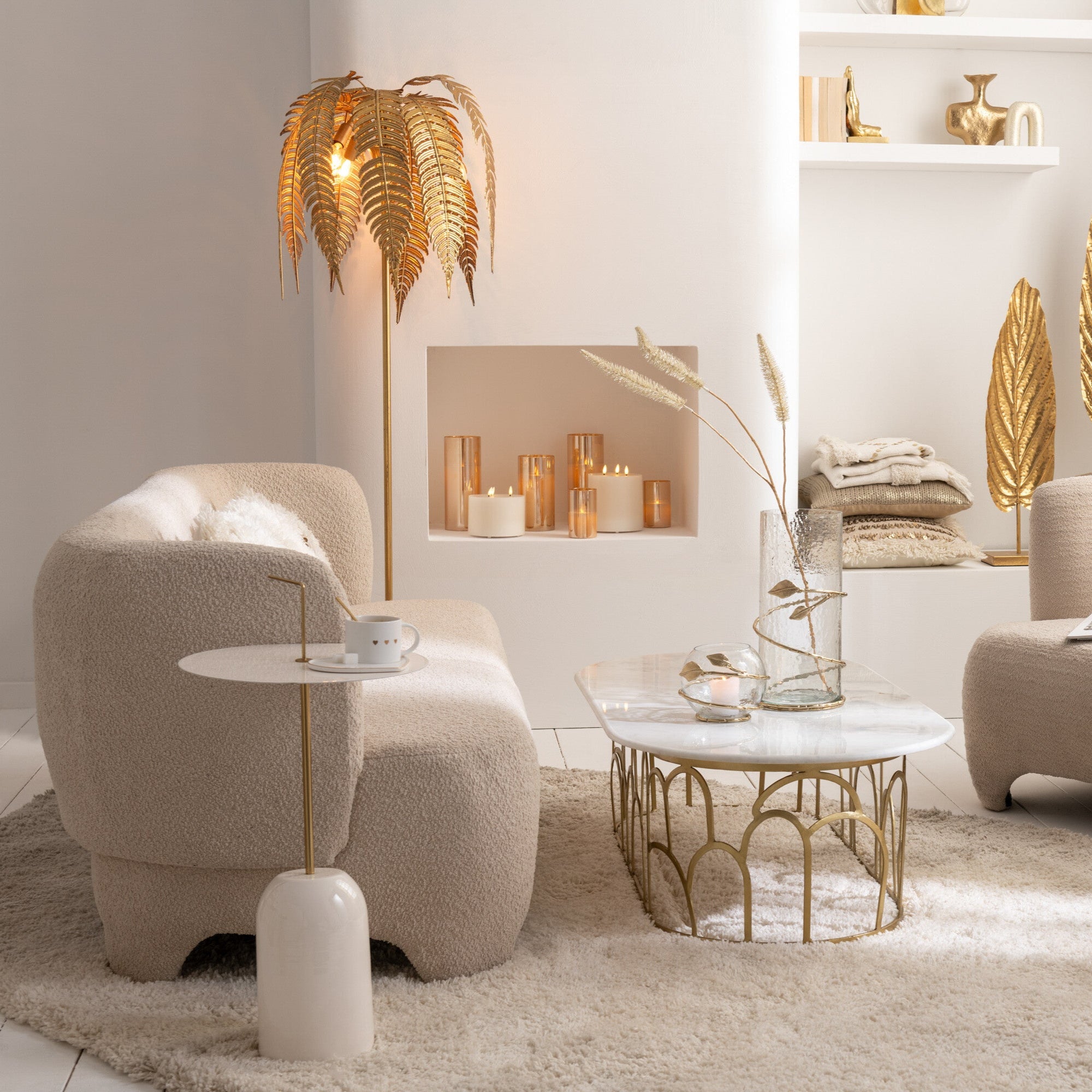 J-Line Witte 2/3-zits Sofa J-Line - Bankstel - J-Line - livinglovely.nl