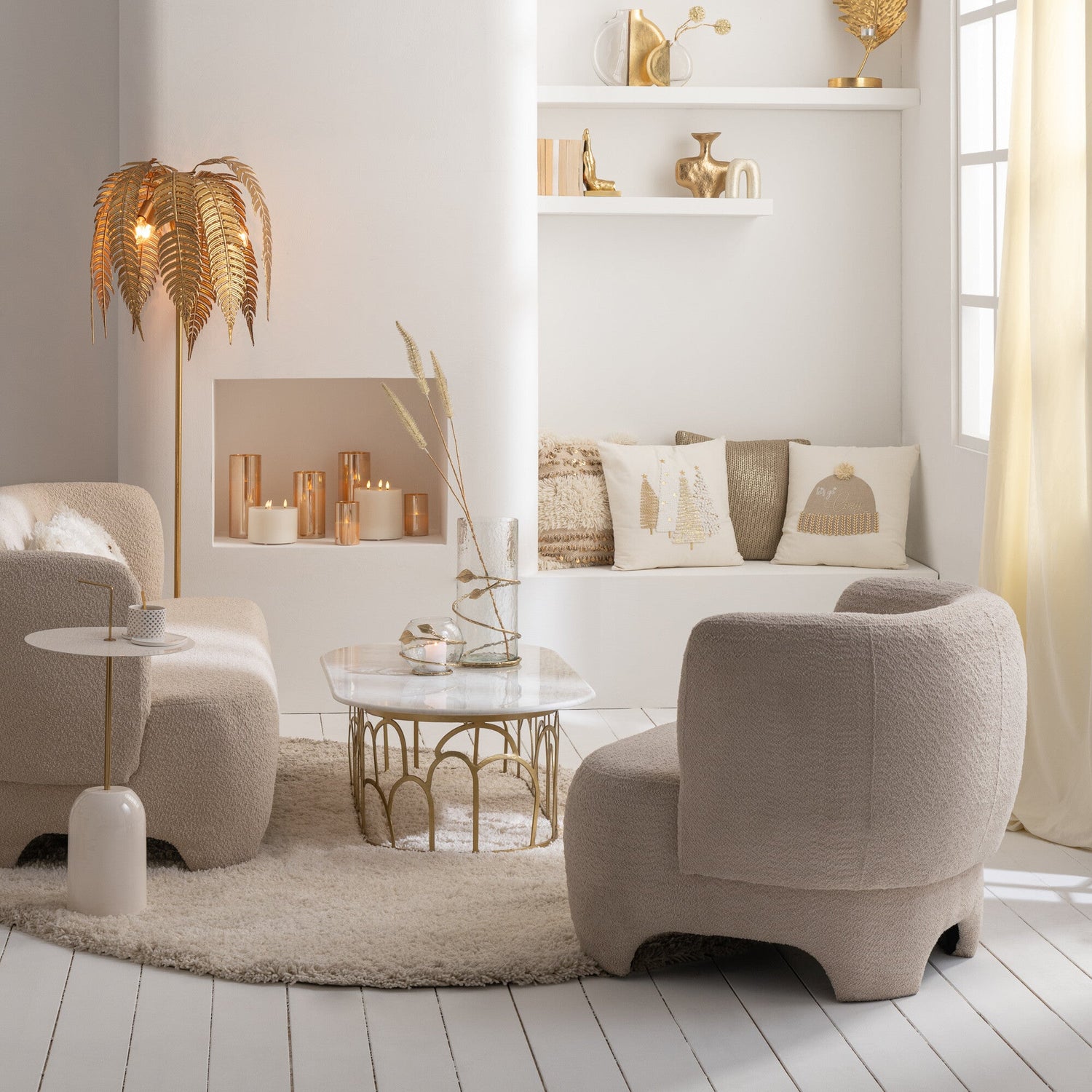 J-Line Witte Compacte 1-zits Fauteuil J-Line - Fauteuil - J-Line - livinglovely.nl