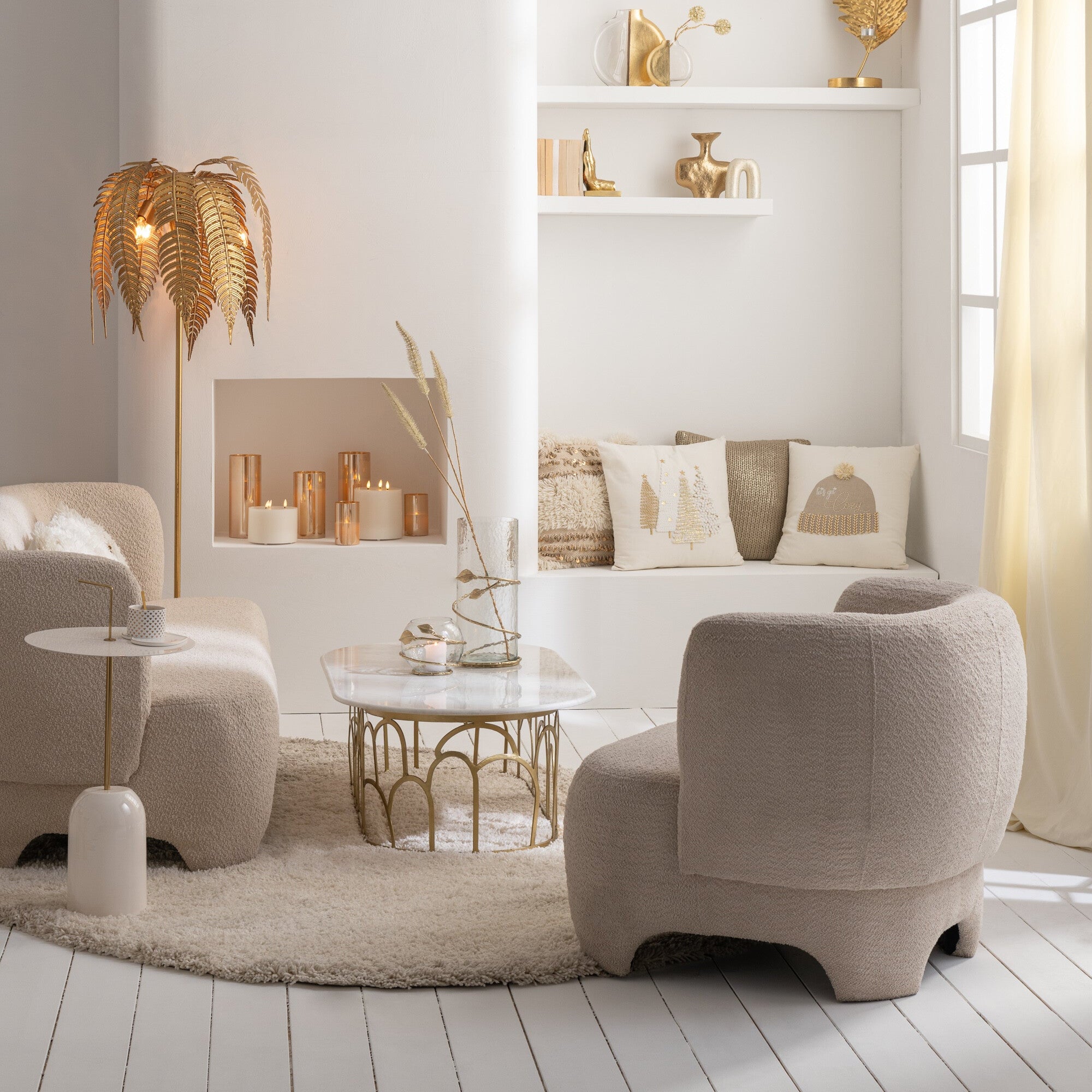 J-Line Witte Compacte 1-zits Fauteuil J-Line - Fauteuil - J-Line - livinglovely.nl