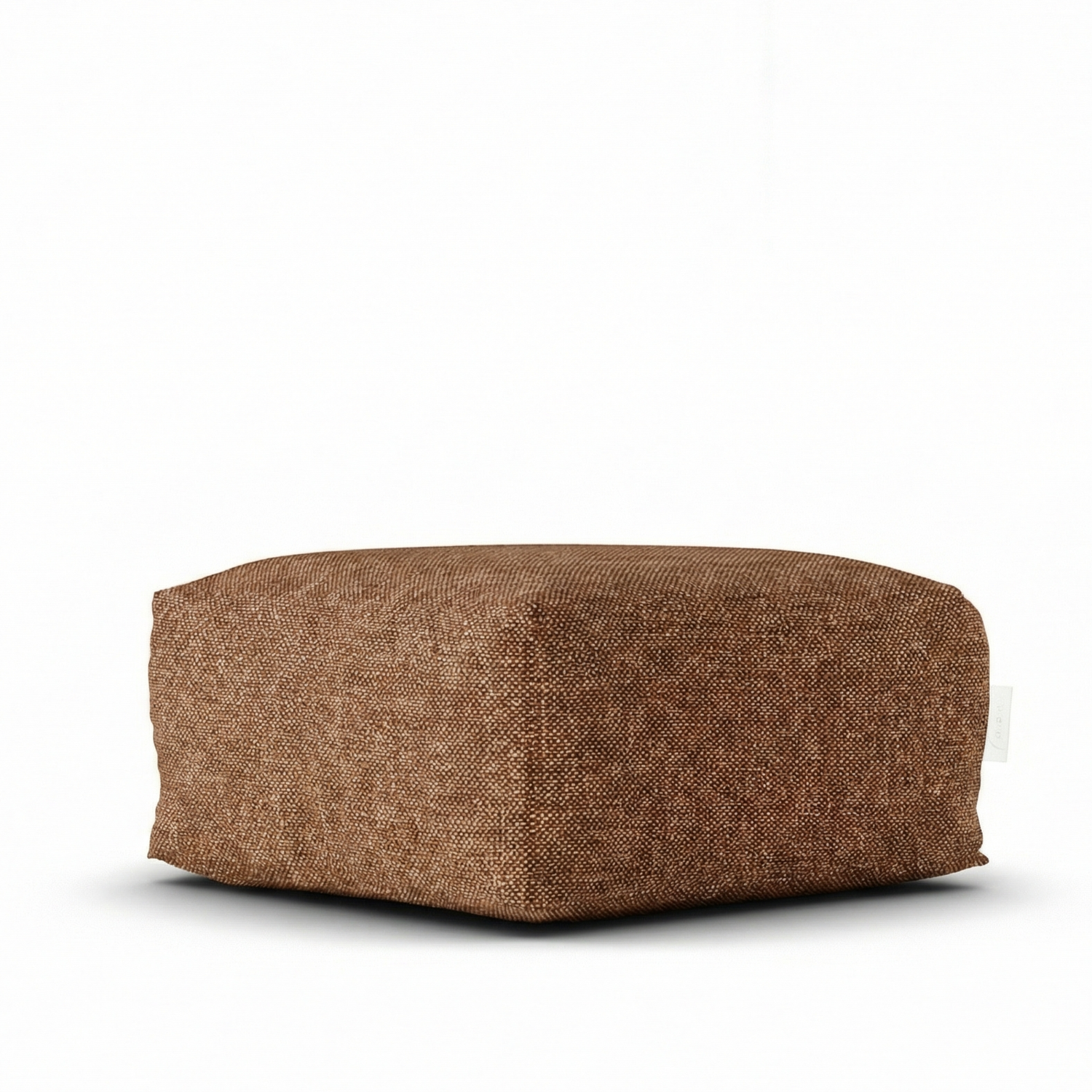 Laui Lounge Japandi Square Pouf Hazel, vierkante poef van 68x68 cm met linnenlook