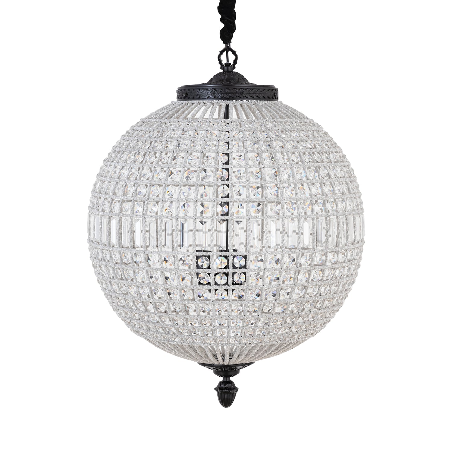 Jaris Crystal Hanging Ball Chandelier Lamp L 	65x65x85cm PTMD - Hanglamp - PTMD - livinglovely.nl