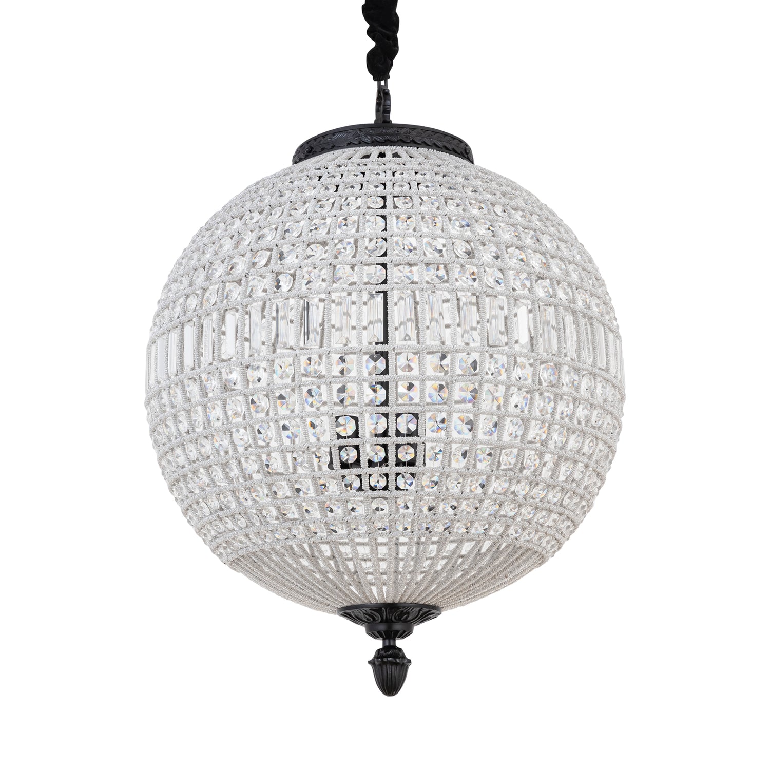 Jaris Crystal Hanging Ball Chandelier Lamp L 	65x65x85cm PTMD - Hanglamp - PTMD - livinglovely.nl