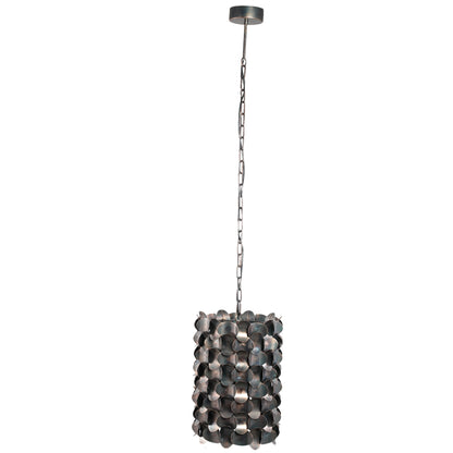 Jaye Black Iron Hanging Lamp Circle Pattern Wide PTMD - Hanglamp - PTMD - livinglovely.nl