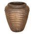 Jerzy Bronze Ceramic Pot Ribbed Round Shaped Small PTMD - Pot - PTMD - livinglovely.nl