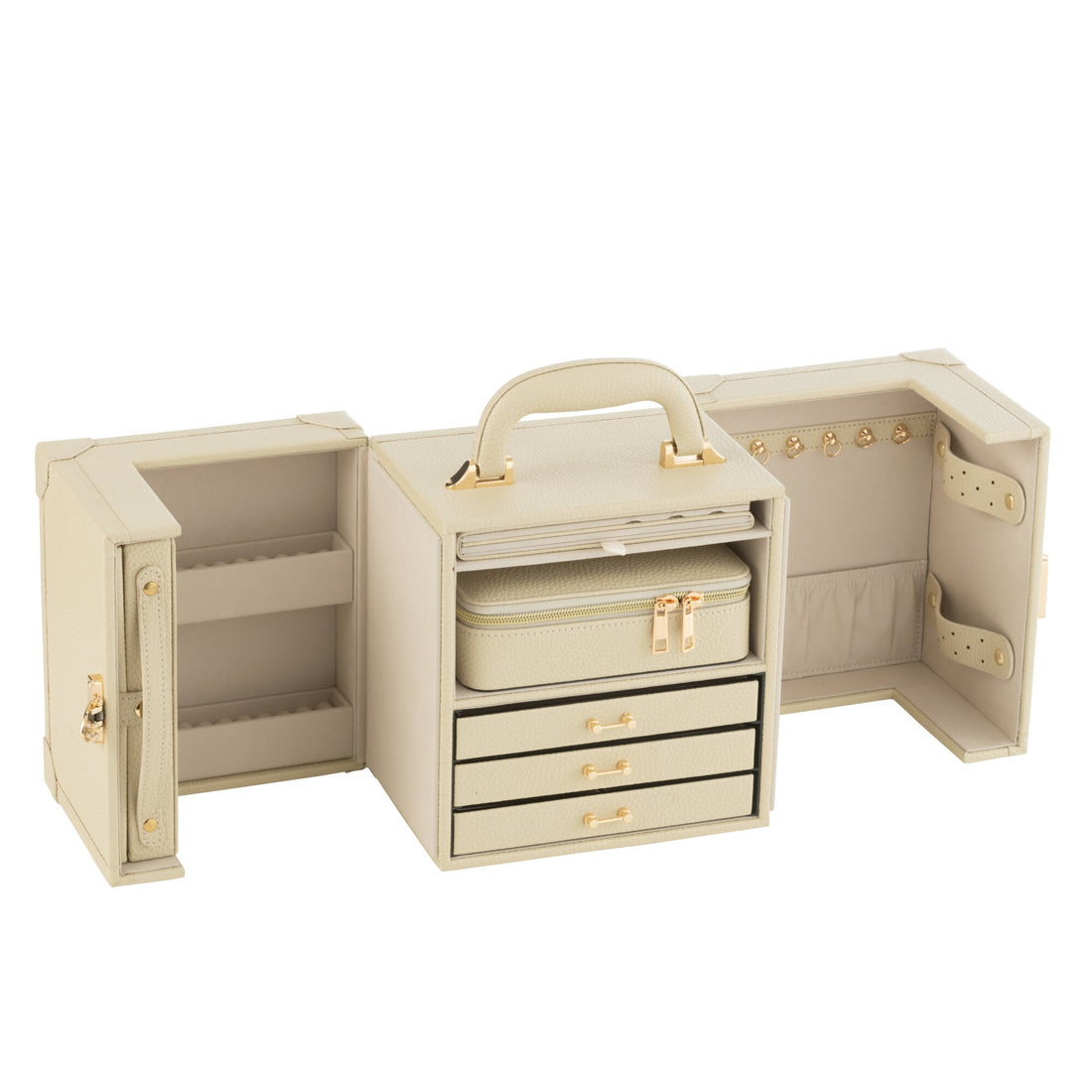 Juwelenkoffer Met Handvat Kunstleder Beige J-Line