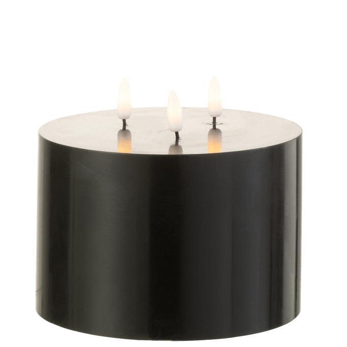 Kaars Led 3 Pitten Zwart - LED Kaars - J-Line - livinglovely.nl