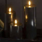 Kaars Led Zwart Large - LED Kaars - J-Line - livinglovely.nl