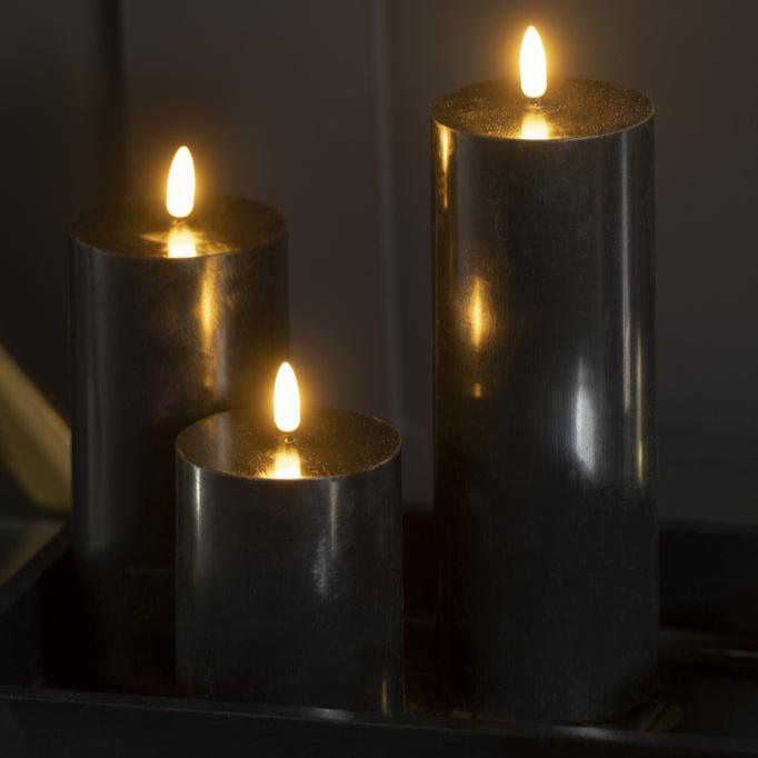 Kaars Led Zwart Small - LED Kaars - J-Line - livinglovely.nl