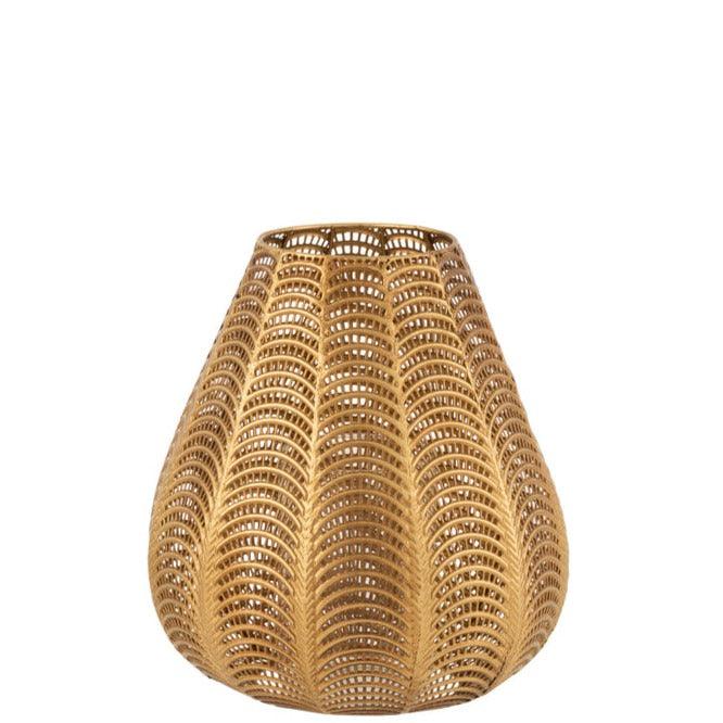 Kaarshouder Gala Ijzer Goud Large - Windlicht - J-Line - livinglovely.nl