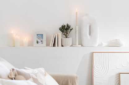 Kaarshouder Marmer Wit set van 3 - Kandelaar - J-Line - livinglovely.nl