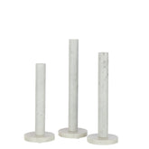 Kaarshouder Marmer Wit set van 3 - Kandelaar - J-Line - livinglovely.nl