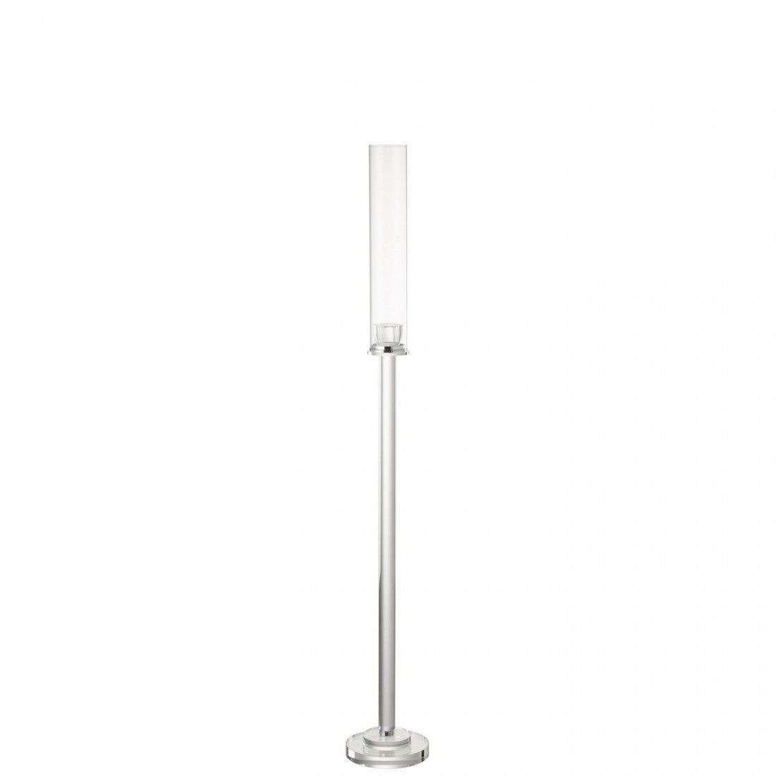 Kaarshouder Moira Glas Transparant Medium - Kandelaar - J-Line - livinglovely.nl