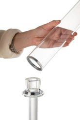 Kaarshouder Moira Glas Transparant Medium - Kandelaar - J-Line - livinglovely.nl