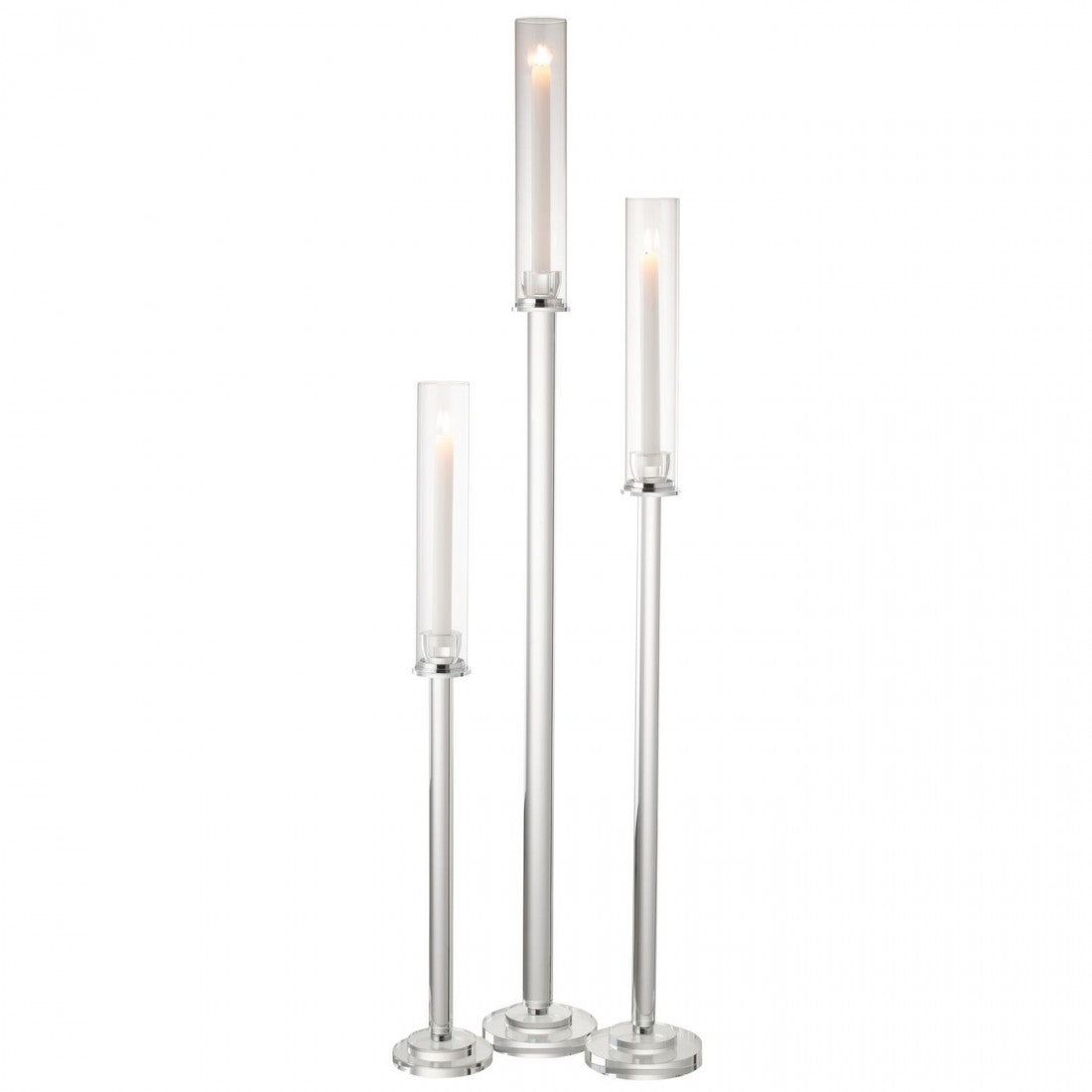 Kaarshouder Moira Glas Transparant Small - Kandelaar - J-Line - livinglovely.nl