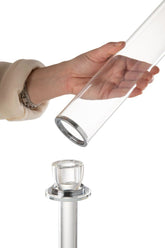 Kaarshouder Moira Glas Transparant Small - Kandelaar - J-Line - livinglovely.nl