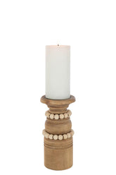 Kaarshouder Pila Den/Metaal Natuur Small - Kandelaar - J-Line - livinglovely.nl
