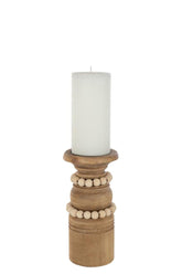 Kaarshouder Pila Den/Metaal Natuur Small - Kandelaar - J-Line - livinglovely.nl