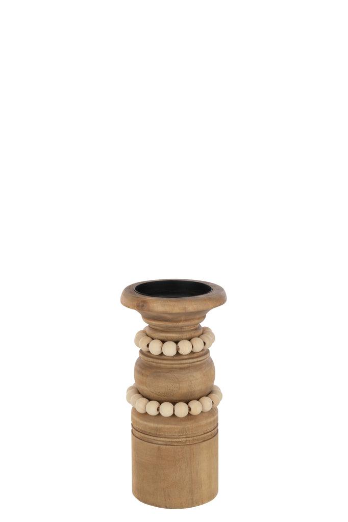 Kaarshouder Pila Den/Metaal Natuur Small - Kandelaar - J-Line - livinglovely.nl