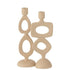 Kaarshouder Ringen Aluminium Beige Set van 2 - Kandelaar - J-Line - livinglovely.nl
