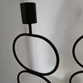 Kaarshouder Ringen Zwart 11x8x39cm 1 + 1 Gratis - Kandelaar - Living Lovely - livinglovely.nl