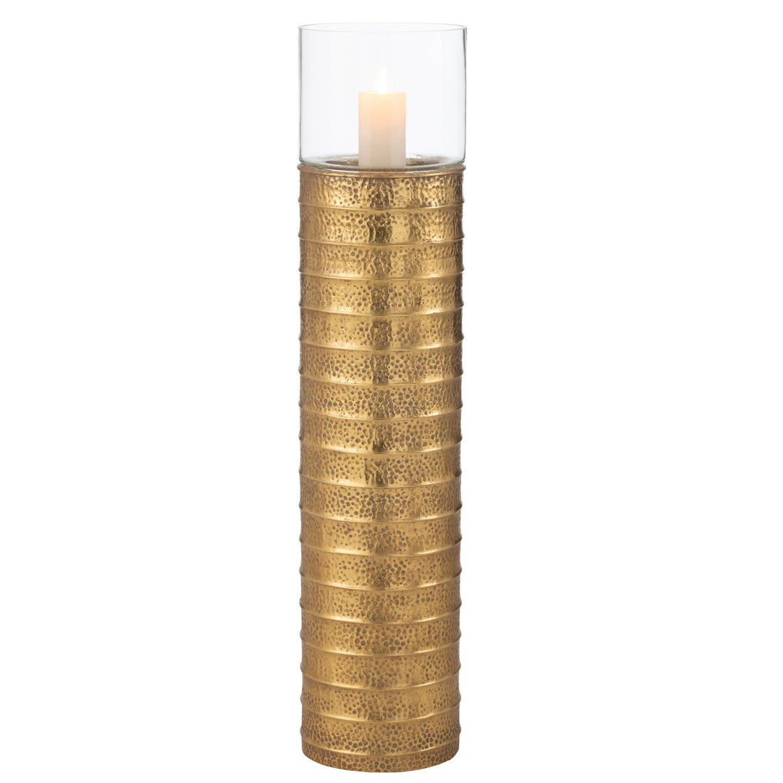 Kaarshouder Zuil Metaal/Glas Goud Large J-Line