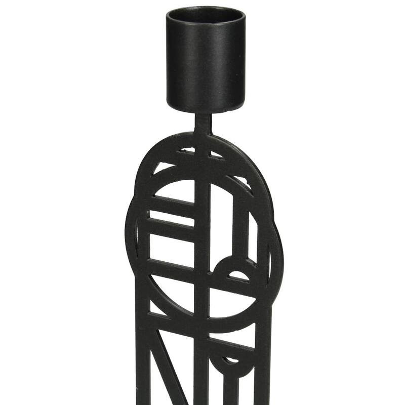 Kaarshouder Zwart 12x6x23cm 1 + 1 Gratis - Kandelaar - Living Lovely - livinglovely.nl