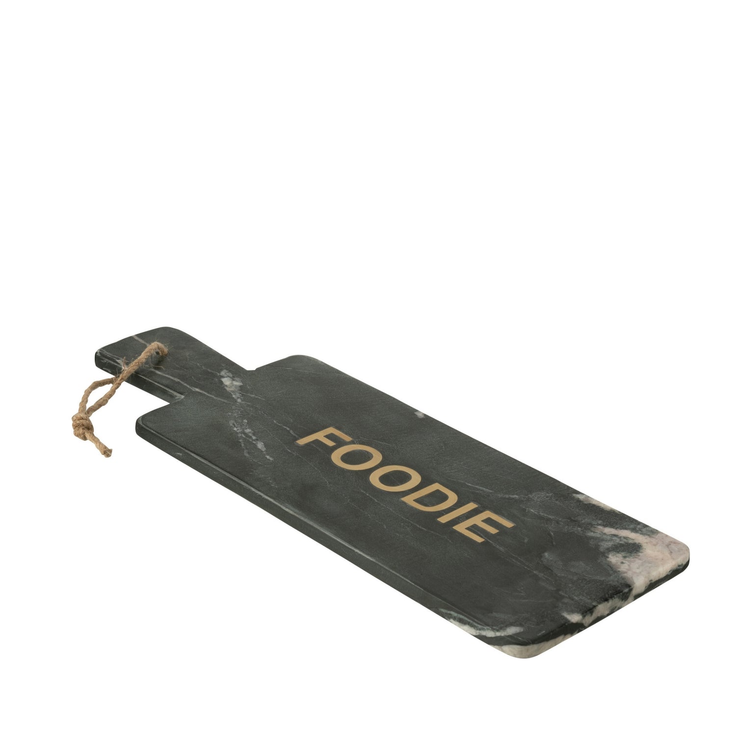 Kaasplank Foodie Rechthoek Marmer Zwart/Goudkleurig Large - Serveerplank - J-Line - livinglovely.nl