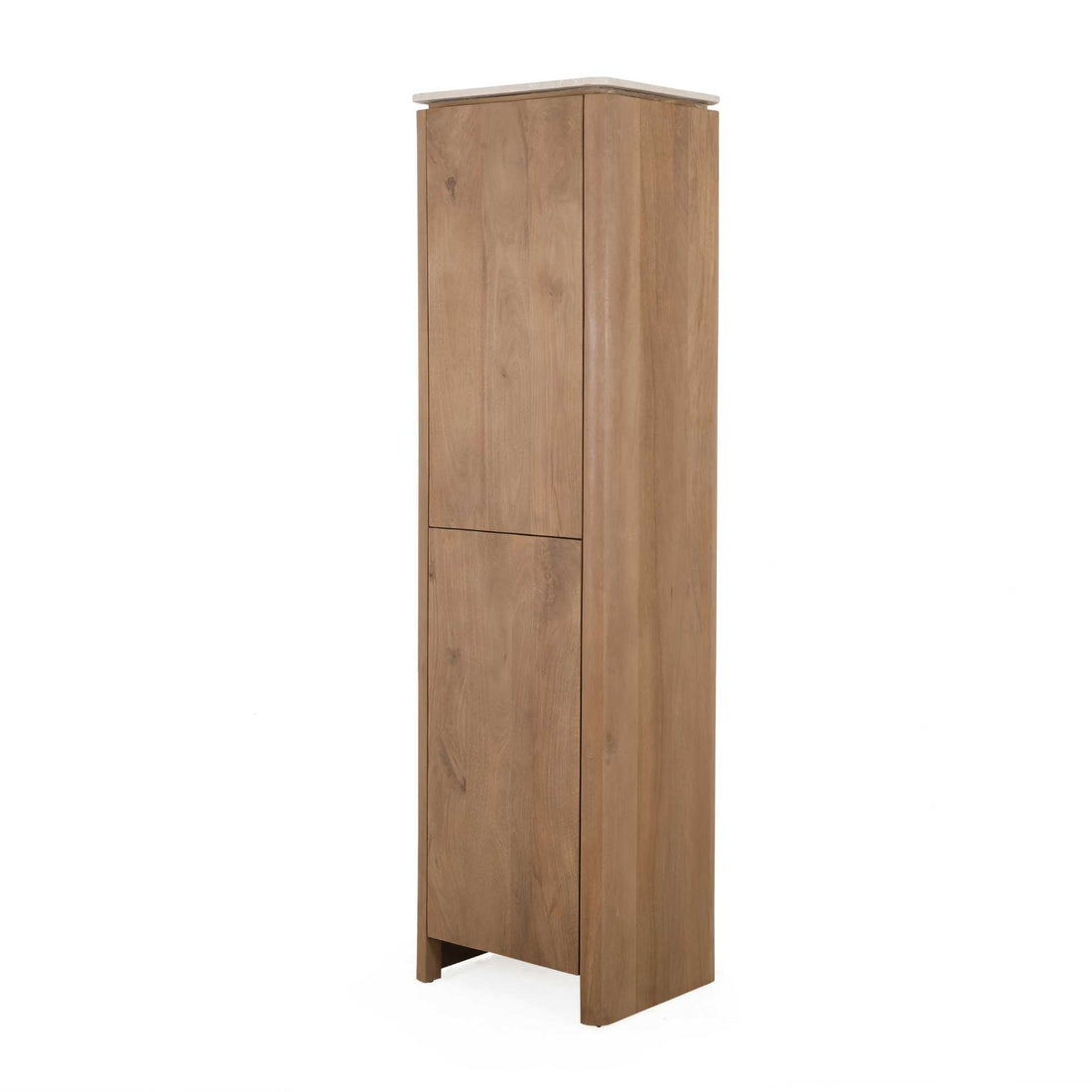 Kabinet Dallas Mangohout Naturel 55cm van Starfurn, slanke kast met twee deuren