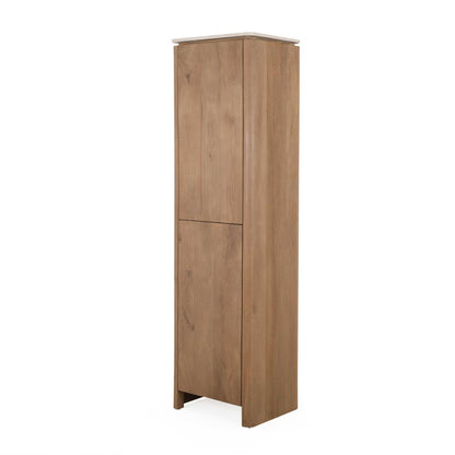 Kabinet Dallas Mangohout Naturel 55cm van Starfurn, slanke kast met twee deuren