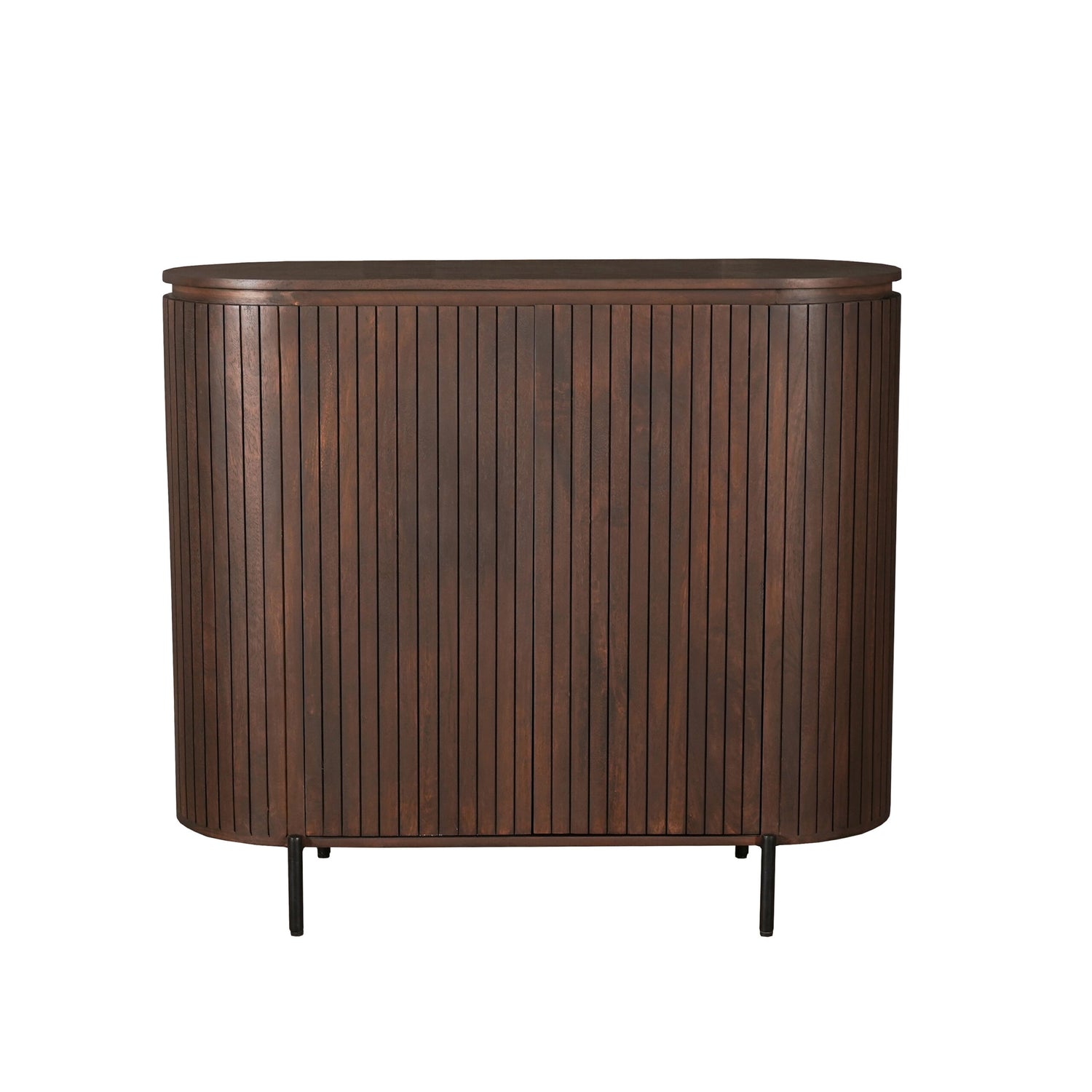 Solana kabinet 115 cm schuin van voren met zwart metalen onderstel