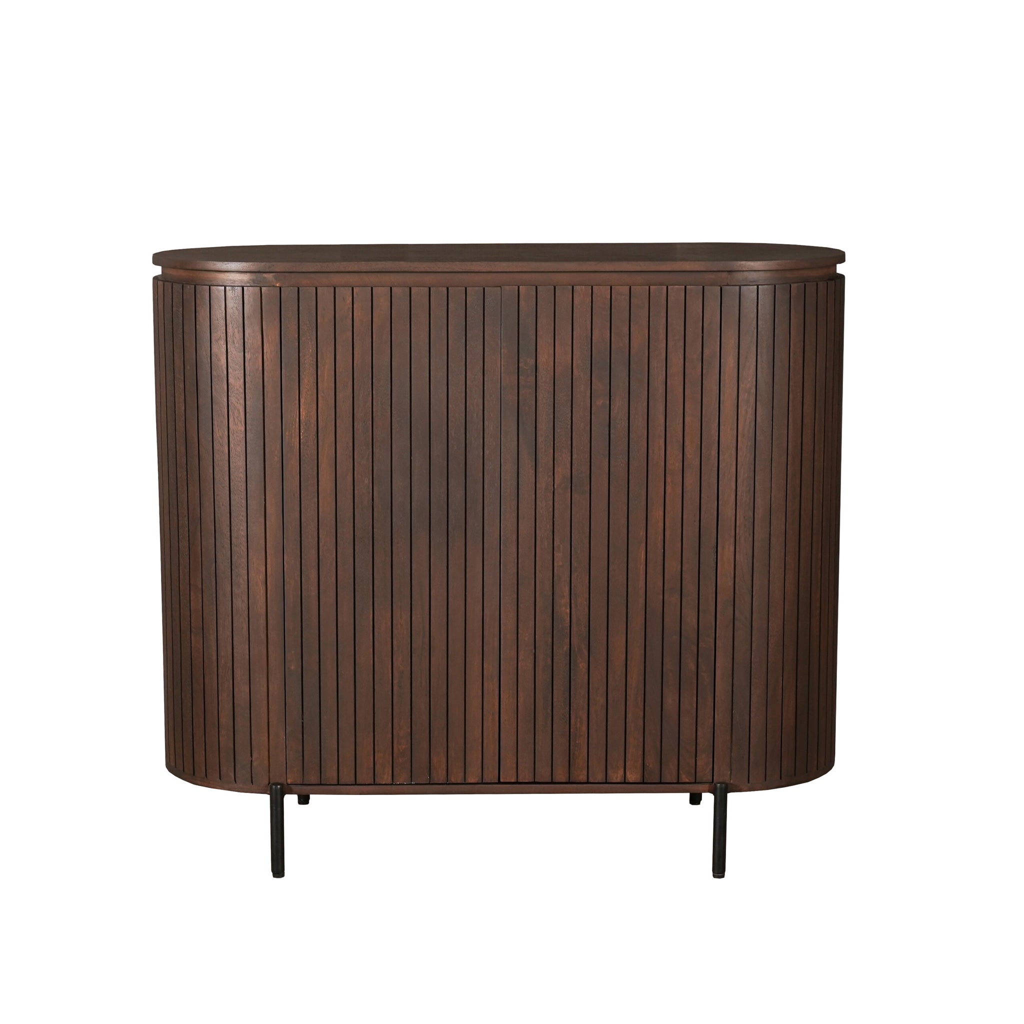 Solana kabinet 115 cm schuin van voren met zwart metalen onderstel