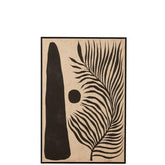 Rahmen Blatt Abstrakt Holz/Leinwand Braun/Schwarz - Gemälde - J-Line - livinglovely.de