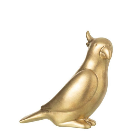 Kaketoe Keramiek Goud - Beeld - J-Line - livinglovely.nl