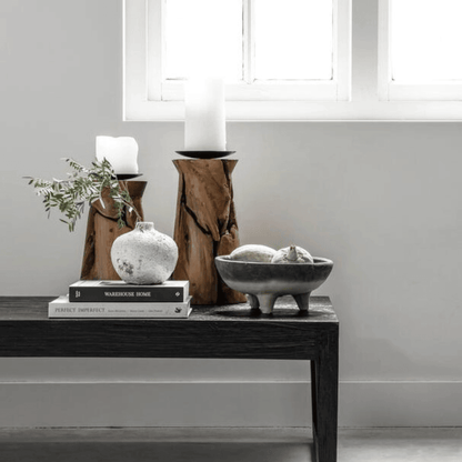 Houten kandelaar Flame Large vooraanzicht MUST Living