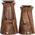 Kandelaar Flame Small van MUST Living, gedraaide kandelaar van gerecycled hout in naturel tint