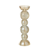 Kandelaar Glas Champagnekleurig Large Dia9,5xh34cm J-Line - Kaarshouder - J-Line - livinglovely.nl