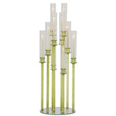 Groene kristallen kandelaar van 120cm van J-Line, ander aanzicht van het geslepen kristal