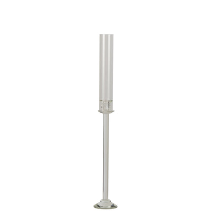 Kandelaar Kristal Transparant Medium van J-Line, kristallen kandelaar in transparant van Ø11cm x H80cm