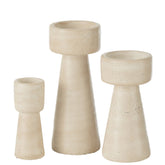 Kandelaar Orlina Cement Creme Large - Kandelaar - J-Line - livinglovely.nl