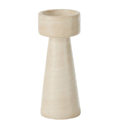 Kandelaar Orlina Cement Creme Large - Kandelaar - J-Line - livinglovely.nl