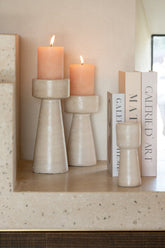 Kandelaar Orlina Cement Creme Medium - Kandelaar - J-Line - livinglovely.nl