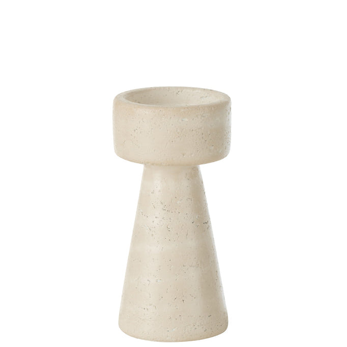 Kandelaar Orlina Cement Creme Medium - Kandelaar - J-Line - livinglovely.nl