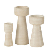 Kandelaar Orlina Cement Creme Medium - Kandelaar - J-Line - livinglovely.nl